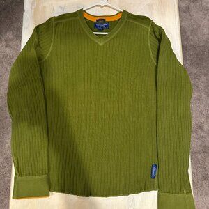 Abercrombie & Fitch V-Neck Sweater Green Vintage - Large (L)